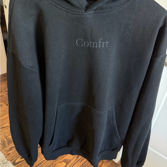 SET Black Comfrt Embroidered Black Unisex Hoodie & Sweats Like New 2 pc - Picture 6 of 11